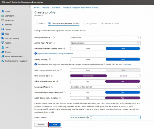 Create Deployment Profile 4
