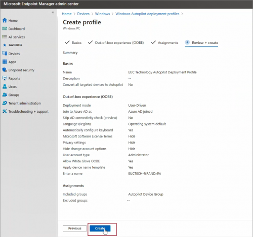Create Deployment Profile 6