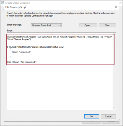 Create Global Condition - Discovery Script