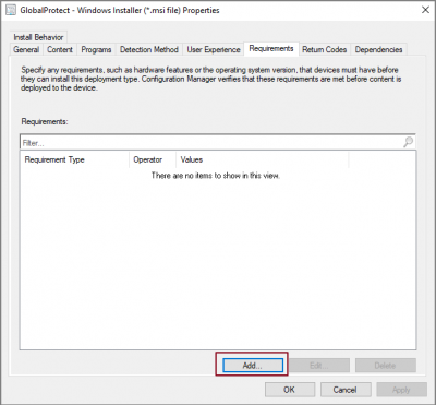 Edit GlobalProtect Deployment Type Properties